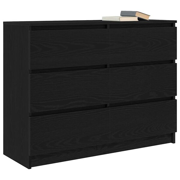 vidaXL Credenza Rovere Nero 100x35x76 cm in Legno Multistrato
