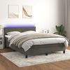vidaXL Letto a Molle con Materasso e LED Grigio Scuro 140x200 cm
