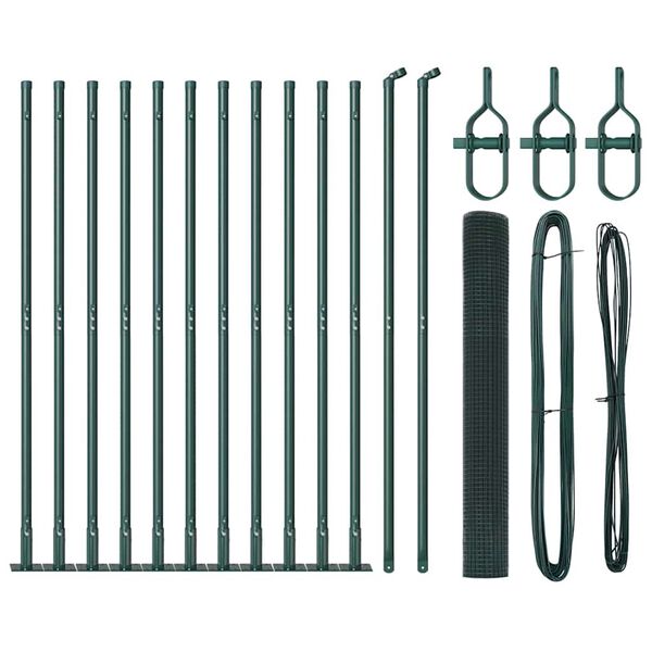 vidaXL Palo della recinzione Verde 25 x 1 m (maglia 25 x 25 mm)