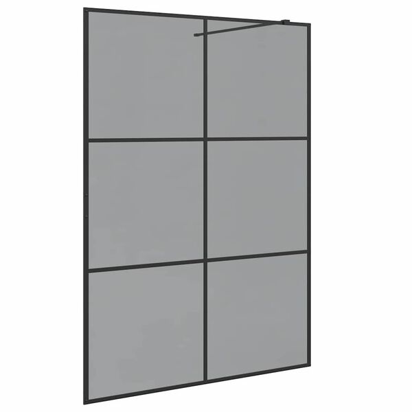 vidaXL Parete Doccia Walk-in Nero 140 x 195 cm vetro temperato
