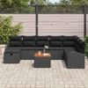 vidaXL Set Divano da Giardino con cuscino 9 pcs Nero polyrattan
