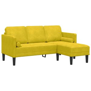 vidaXL Set di divani con cuscino Giallo Poliestere