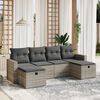 vidaXL Set Divano da Giardino 6pz con Cuscini Grigio Chiaro Polyrattan