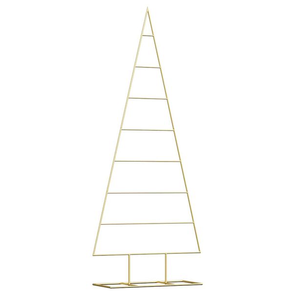 vidaXL Albero di Natale in metallo con supporto Oro 150 cm
