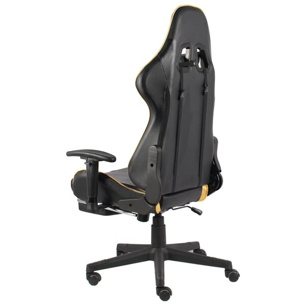 vidaXL Sedia da Gaming Girevole con Poggiapiedi Oro in PVC