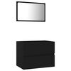 vidaXL Set Mobili da Bagno 2 pz Nero in Legno Multistrato