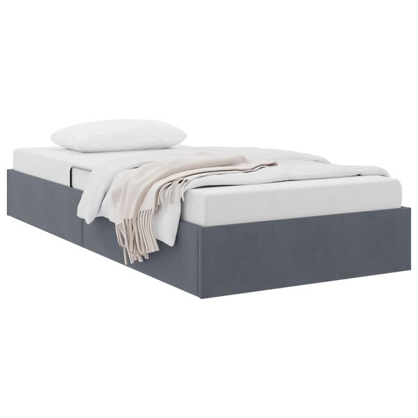vidaXL Letto ottomano Grigio scuro 90 x 200 cm Velluto