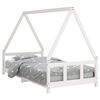 vidaXL Giroletto per Bambini Bianco 90x190cm in Legno Massello di Pino
