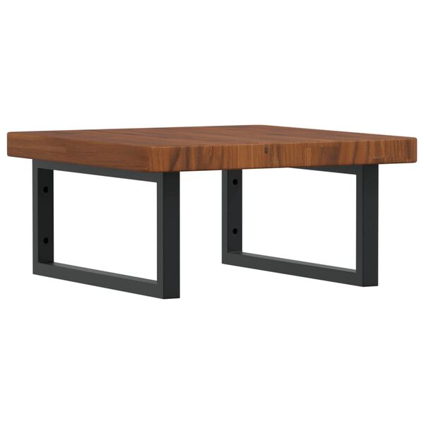 vidaXL Ripiano a Parete per Lavabo in Acciaio e Massello di Rovere