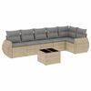 vidaXL Set Divani da Giardino 7 pz con Cuscini Beige in Polyrattan