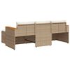vidaXL Set Divano da Giardino 3 pz con Cuscini Beige in Polyrattan