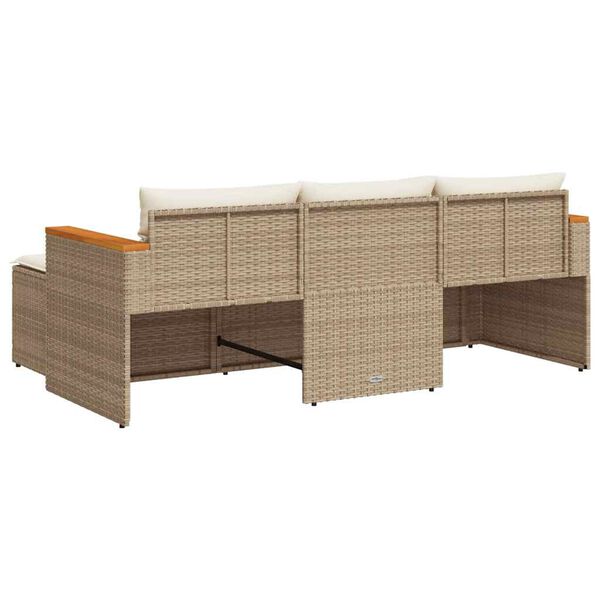 vidaXL Set Divano da Giardino 3 pz con Cuscini Beige in Polyrattan
