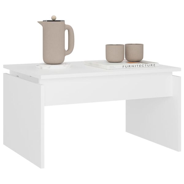 vidaXL Tavolino da Salotto Bianco 68x50x38 cm Legno Multistrato
