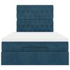 vidaXL Struttura Letto Pouf con Materassi Blu Scuro 120x200 cm Velluto