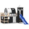 vidaXL Letto a Soppalco con Torre Bambini Bianco e Nero 80x200cm Pino