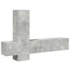 vidaXL Set di Mobili Porta TV 5 pz Grigio Cemento in Legno Multistrato