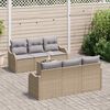 vidaXL Set Divano da Giardino con cuscino 7 pcs Beige e grigio