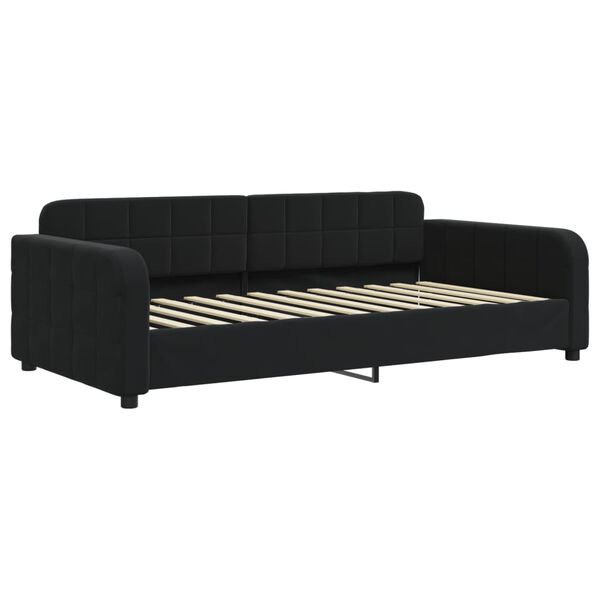 vidaXL Divano Letto con Materasso Nero 90x200 cm in Velluto