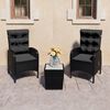 vidaXL Set da Bistrot per Giardino 3 pz in Polyrattan e Vetro Nero