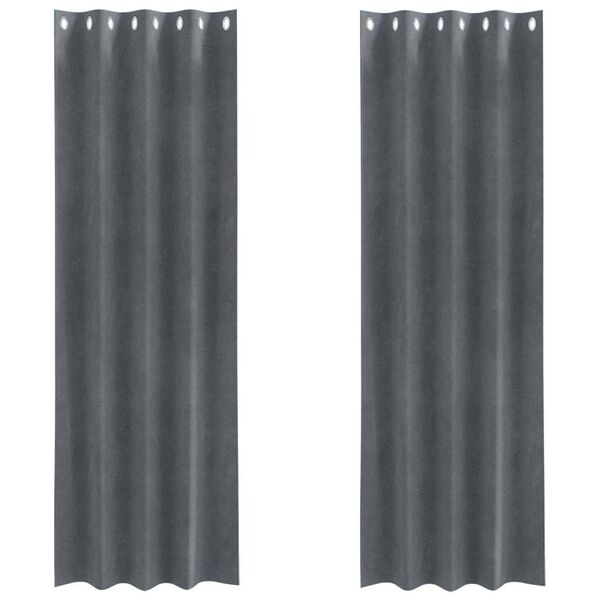 vidaXL Tende oscuranti 2 pcs Grigio chiaro 140 x 260 cm Velluto