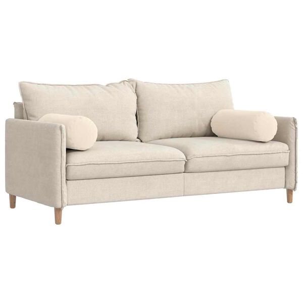 vidaXL Cuscini a rullo 2 pcs Beige Ø 25 x 70 cm Tessuto in Microfibra