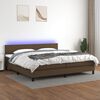vidaXL Letto a Molle Materasso e LED Marronescuro 200x200cm in Tessuto