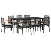 vidaXL Set da Pranzo da Giardino 9 pz con Cuscini Nero in Polyrattan