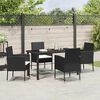 vidaXL Set da Pranzo per Giardino con cuscino 5 pcs Nero polyrattan