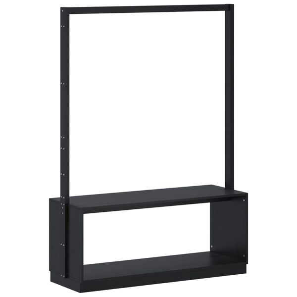 vidaXL Appendiabiti Porta Scarpe Nero 113x40x157,5 cm Massello Pino