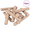 vidaXL Tassello in legno 12 pz Marrone &Oslash; 6 x 40 mm Legno massello
