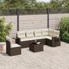 vidaXL Set Divani da Giardino 7 pz con Cuscini Marrone in Polyrattan