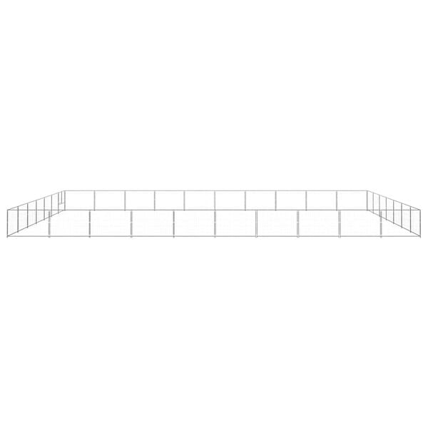 vidaXL Gabbia per Cani Argento 70 m&sup2; in Acciaio