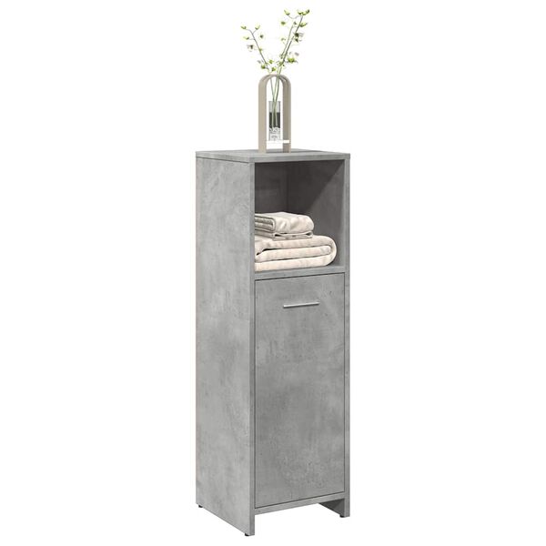 vidaXL Mobile da Bagno Grigio Cemento 30x30x95 cm in Legno Multistrato