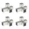 vidaXL Connettori per Pali a Forma di X 4 pz in Metallo Zincato 71x71 mm