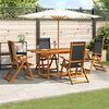 vidaXL Set Pranzo da Giardino 7pz Legno Massello di Acacia e Textilene