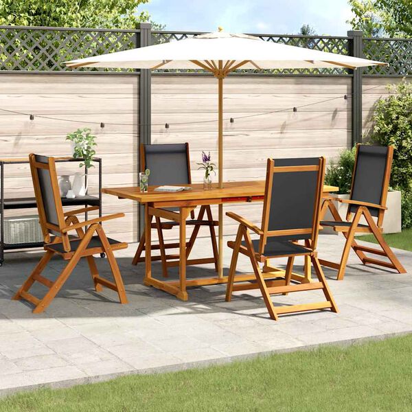 vidaXL Set Pranzo da Giardino 7pz Legno Massello di Acacia e Textilene