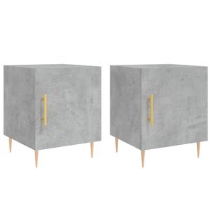 vidaXL Comodini 2 pz Grigio Cemento 40x40x50 cm in Legno Multistrato