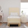 vidaXL Letto a molle con materasso Crema 90 x 190 cm Tessuto