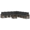 vidaXL Set Divano da Giardino 10 pz Grigio e Grigio Scuro polyrattan