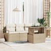 vidaXL Set Divano da Giardino 5 pcs Beige Poly Rattan