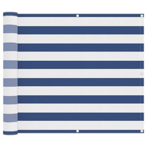 vidaXL Schermo da balcone Blu e Bianco 100 x 200 cm Tessuto Oxford