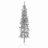 vidaXL Albero Natale Artificiale Sottile a Metà Supporto Argento 120cm