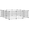 vidaXL Gabbia per animali domestici a 12 pannelli con porta nera 105x105x35 cm in acciaio