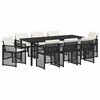 vidaXL Set da Pranzo per Giardino 9 pz Nero polyrattan