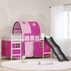 vidaXL Struttura del letto loft per bambini Bianco e Rosa 100 x 200 cm