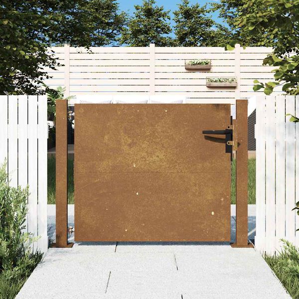 vidaXL Cancello da giardino 100x100 cm in acciaio Corten