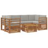 vidaXL Set di divani da esterno 7 pz Grigio Naturale e Chiaro