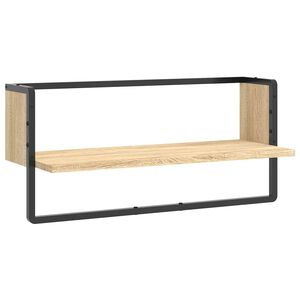 vidaXL Mensola a Parete con Asta Rovere Sonoma 65x25x30 cm