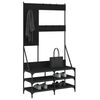 vidaXL Appendiabiti con Porta Scarpe Nero 100x40x184 cm