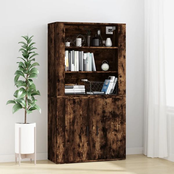 vidaXL Credenza Rovere Fumo in Legno Multistrato